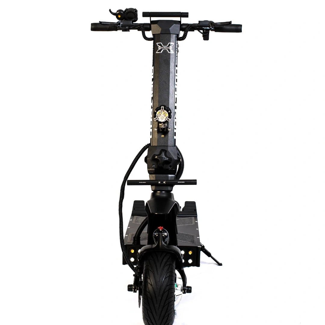 Black electric scooter on a white background