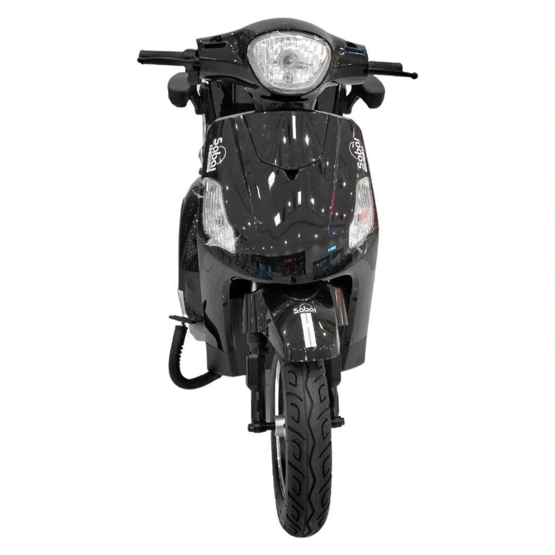 Black scooter on a white background