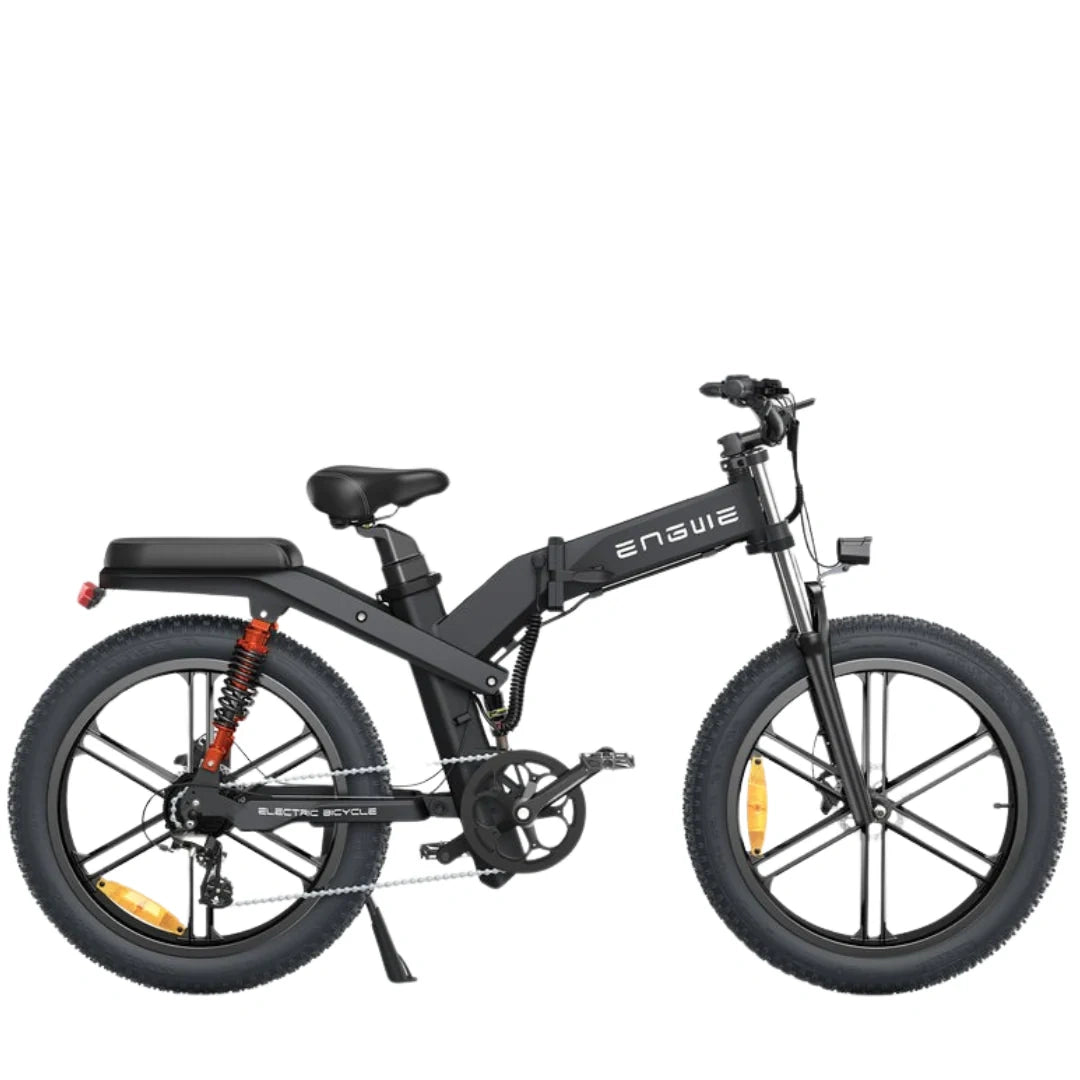 Black electric bike with 'ENGWE' branding on a white background