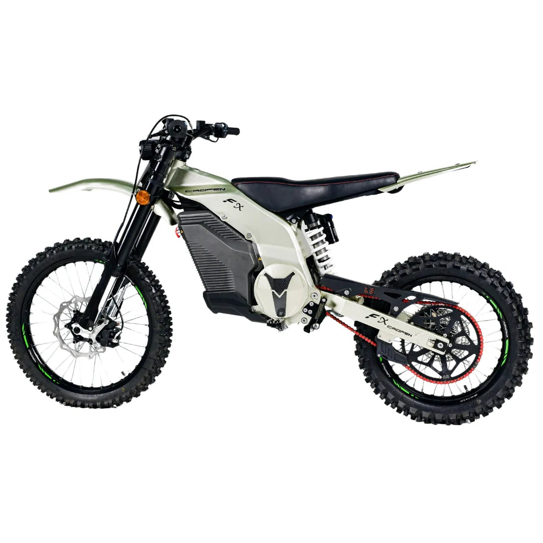 Electric bike with off-road tires on a white background