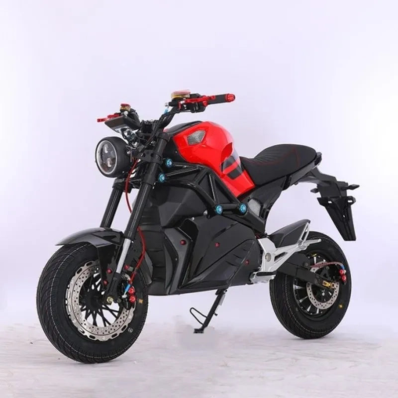 Black and red motorcycle on a white background