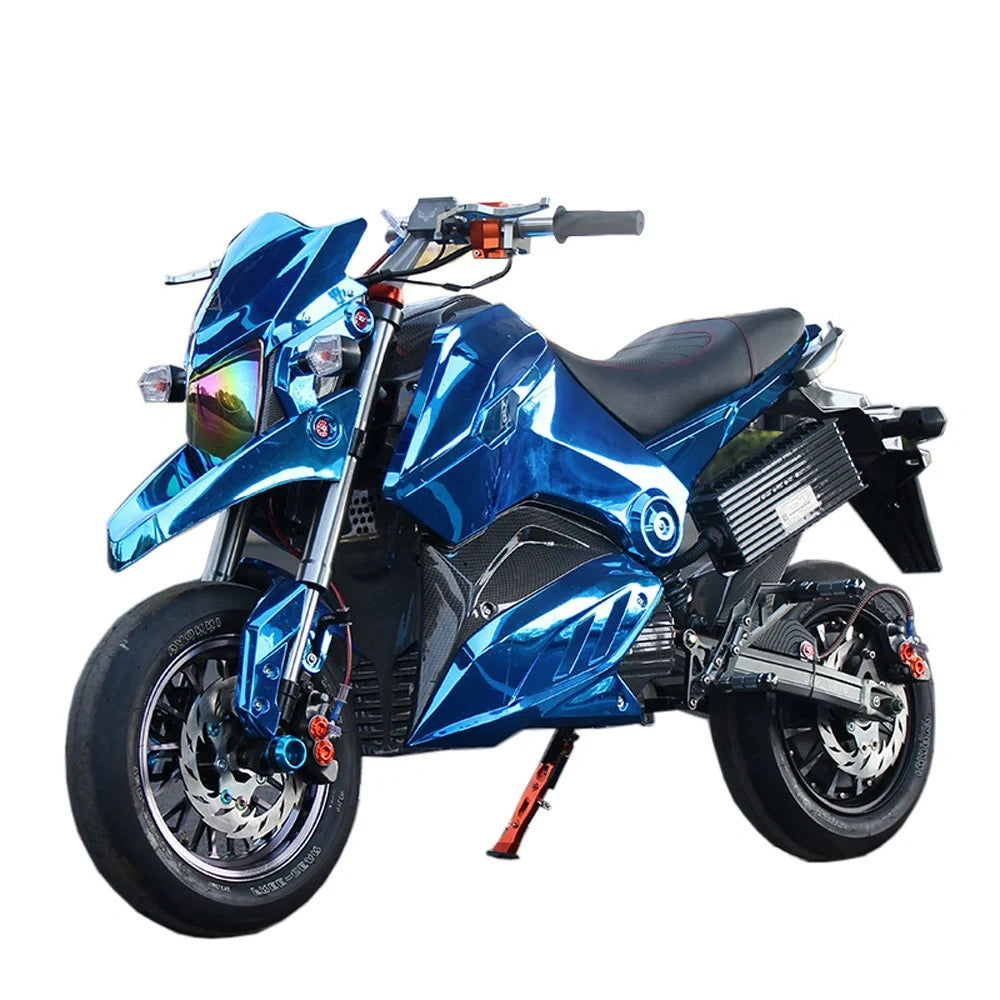 Blue motorcycle on a white background