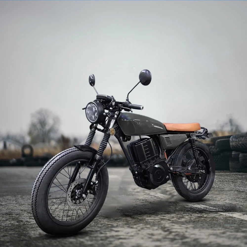 Motorcycle on a road with a blurred background