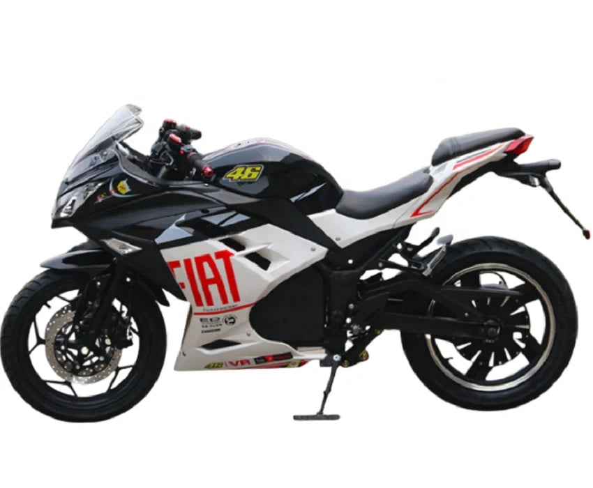 Motorcycle with Fiat branding on a white background
