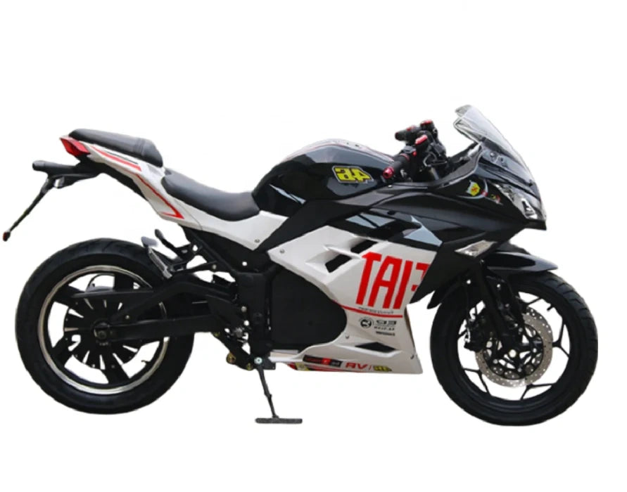 Motorcycle with visible branding on a white background