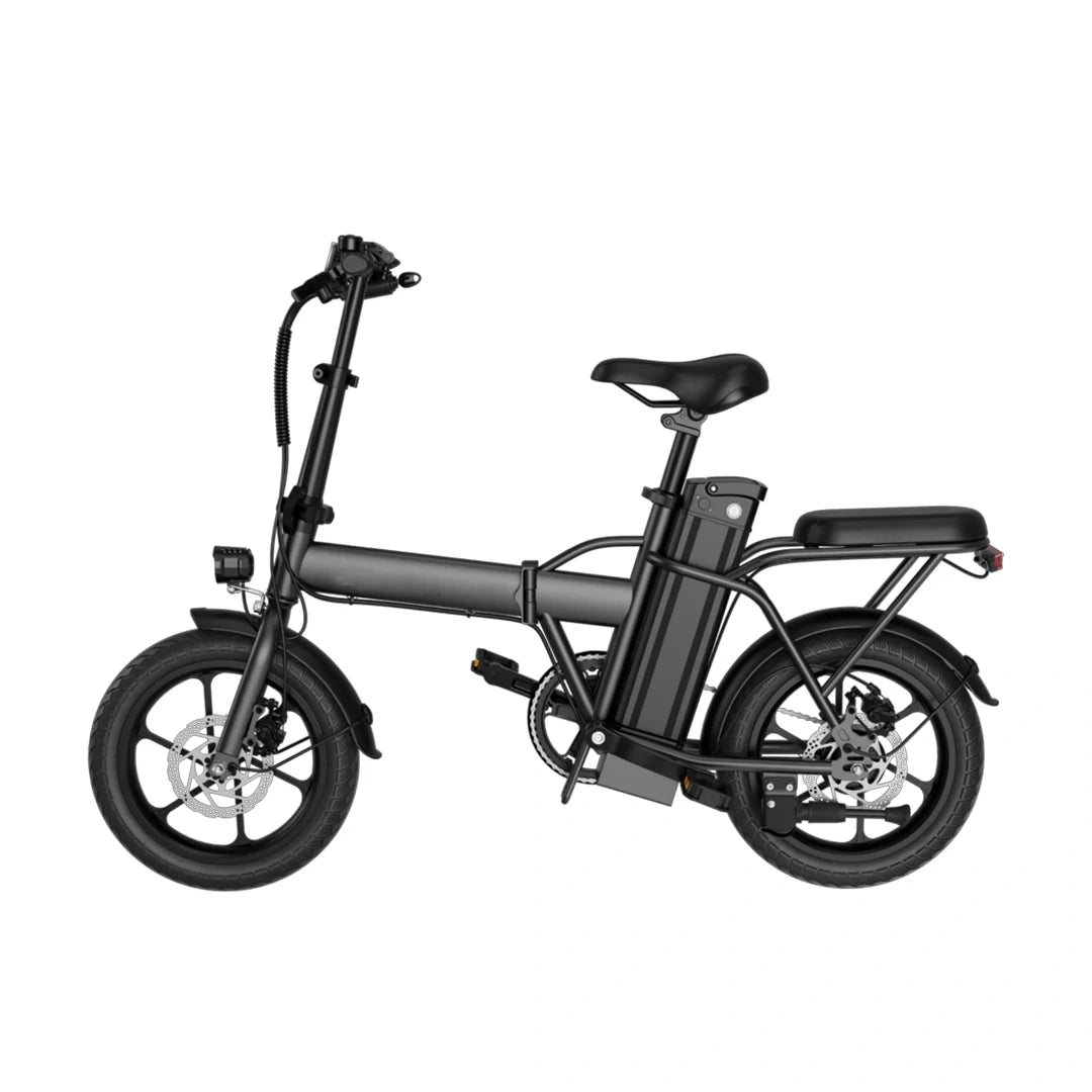 Black electric bike on a white background