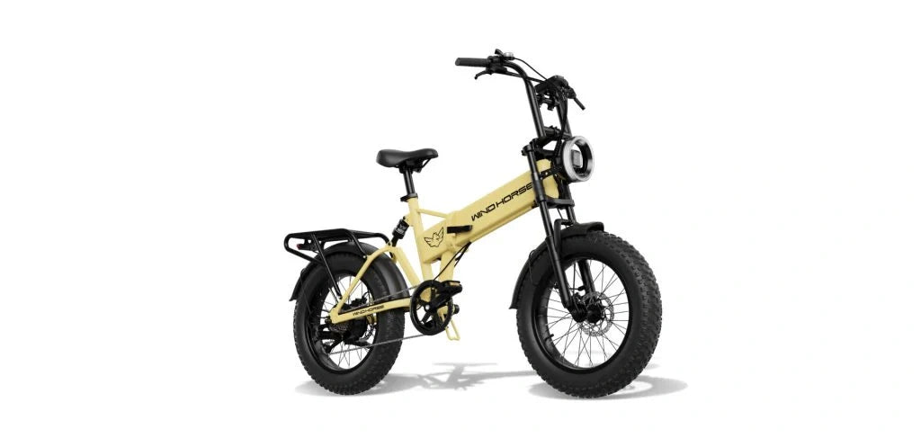 Yellow electric bike on a white background