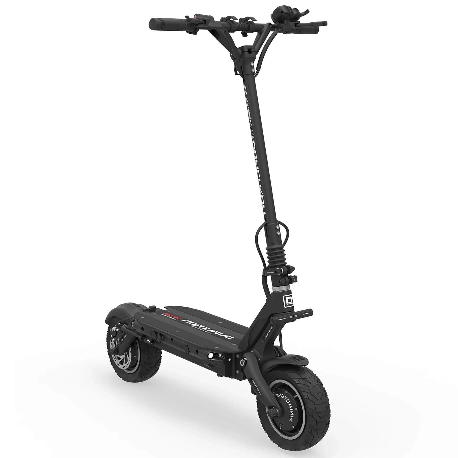 Black electric scooter on a white background