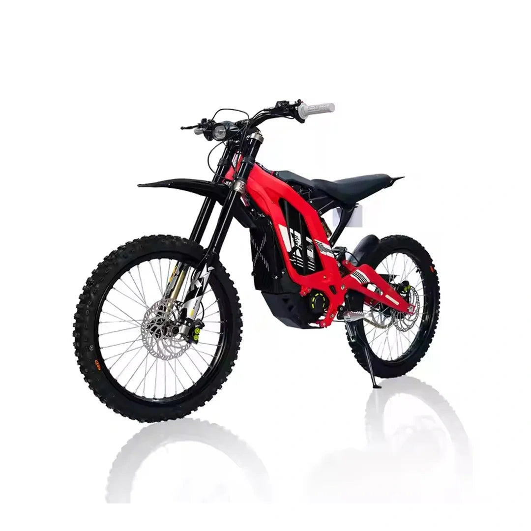 Red and black electric bike on a white background