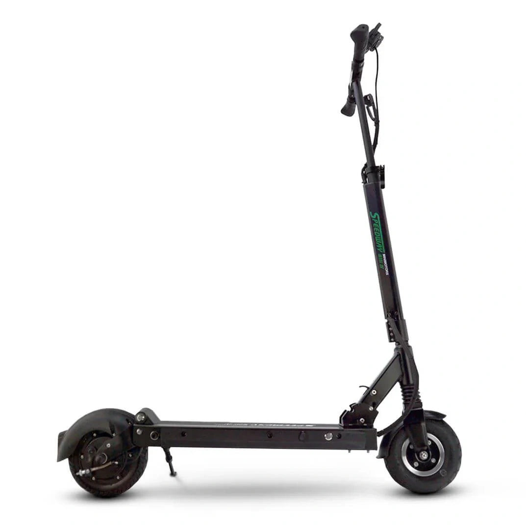 Black electric scooter on a white background