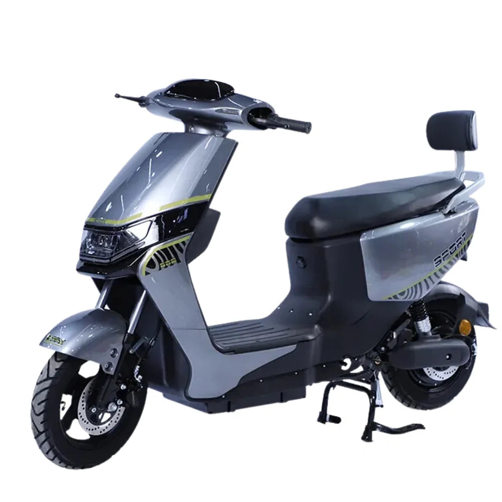 Gray electric scooter on a white background