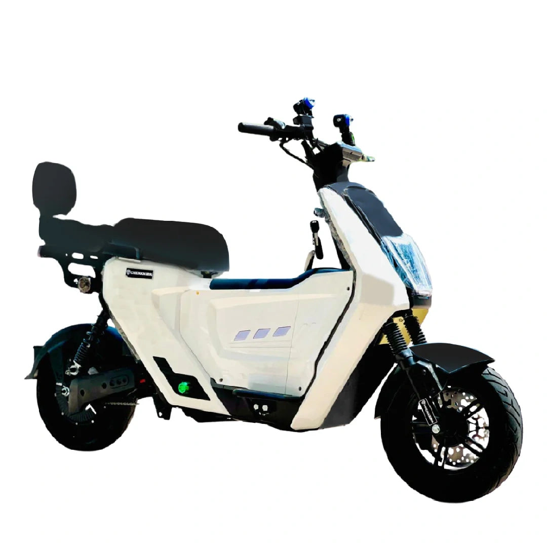 White electric scooter on a white background