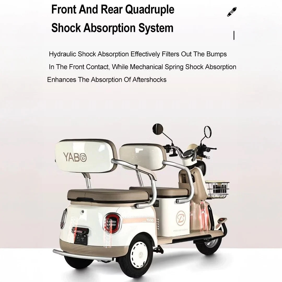 Electric scooter with 'YABO' branding on a white background