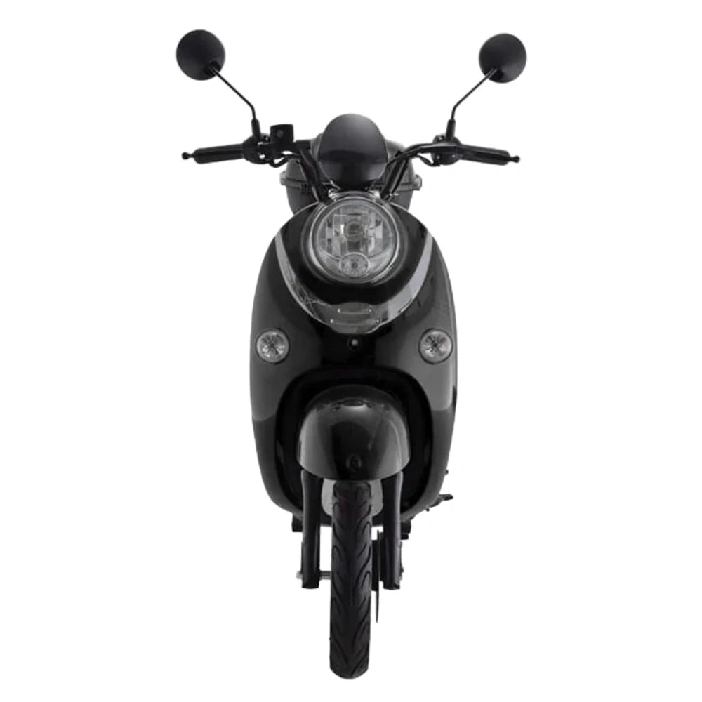 Black scooter on a white background