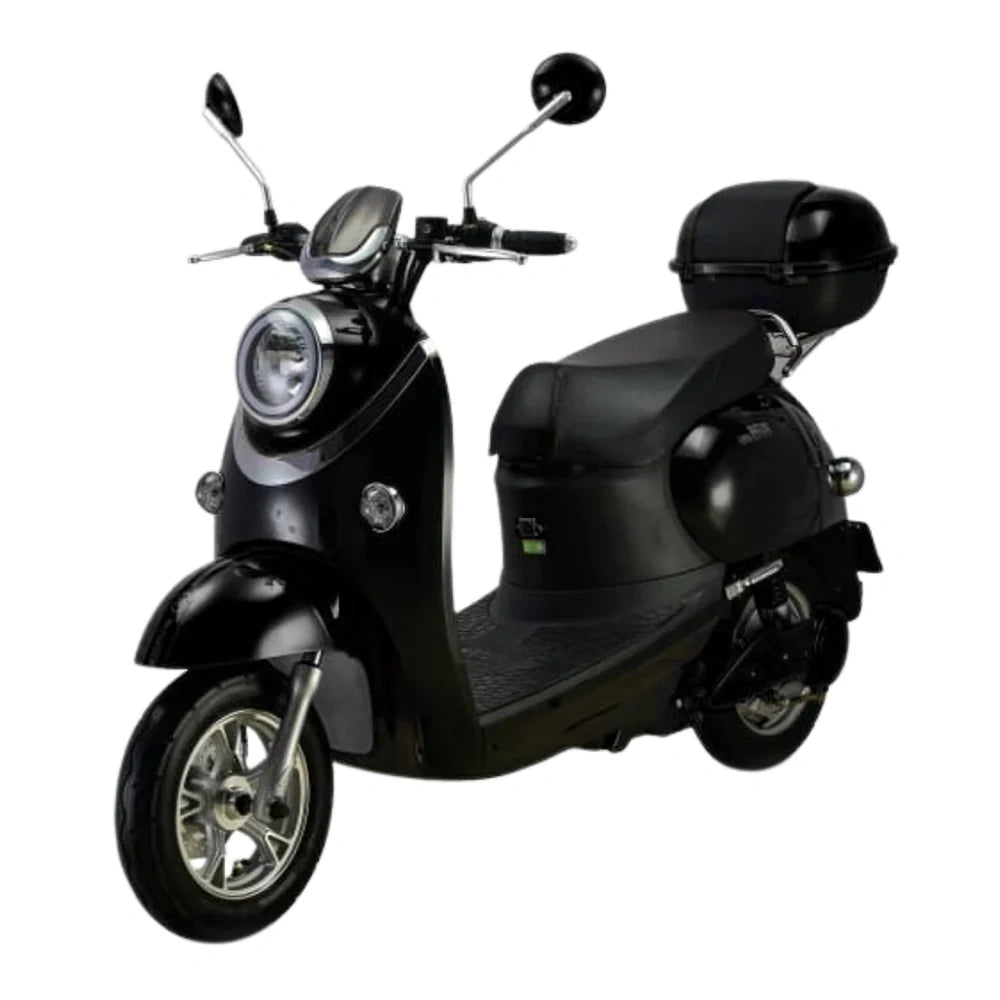Black scooter on a white background