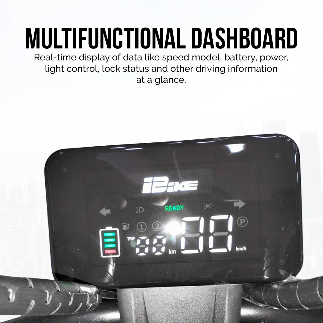 Multifunctional dashboard display with iDKE branding on a white background