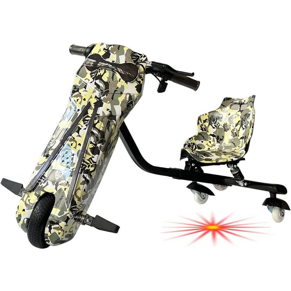 Children's scooter with camouflage design on a white background