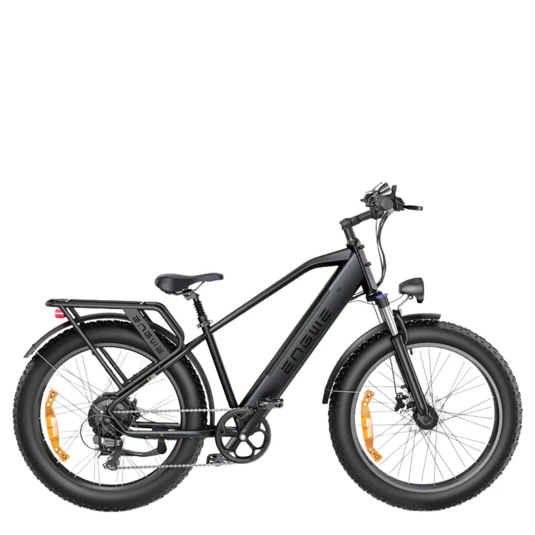 Black electric bike on a white background