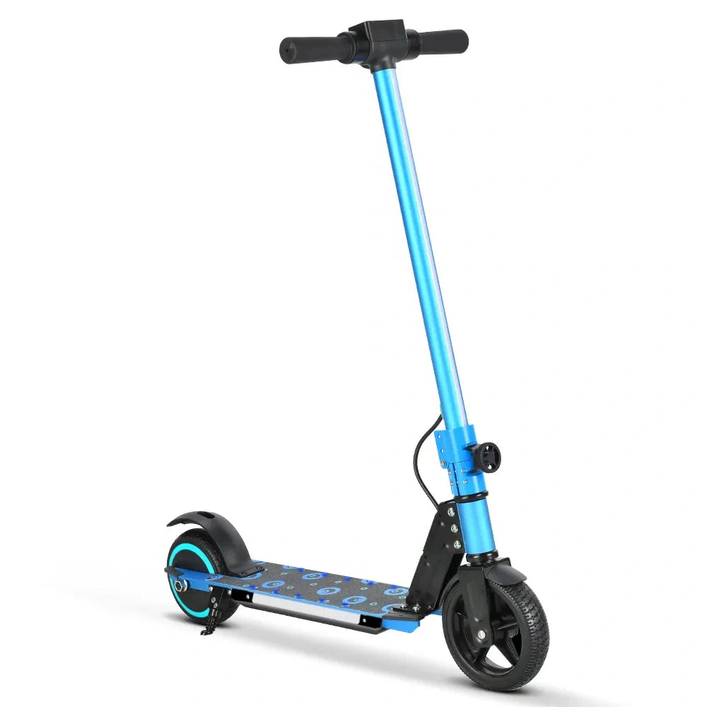 Blue electric scooter on a white background