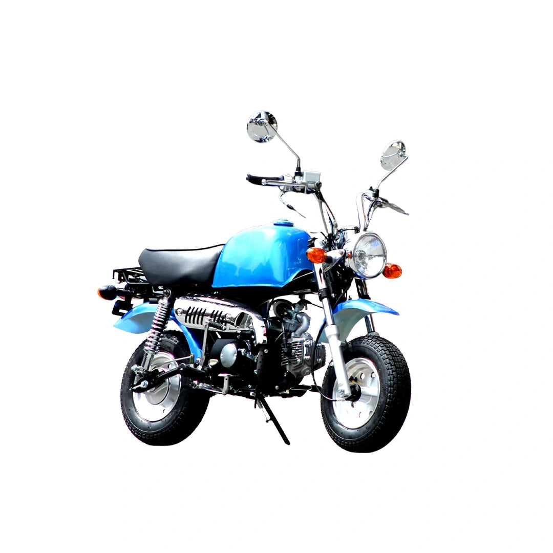 Blue motorcycle on a white background