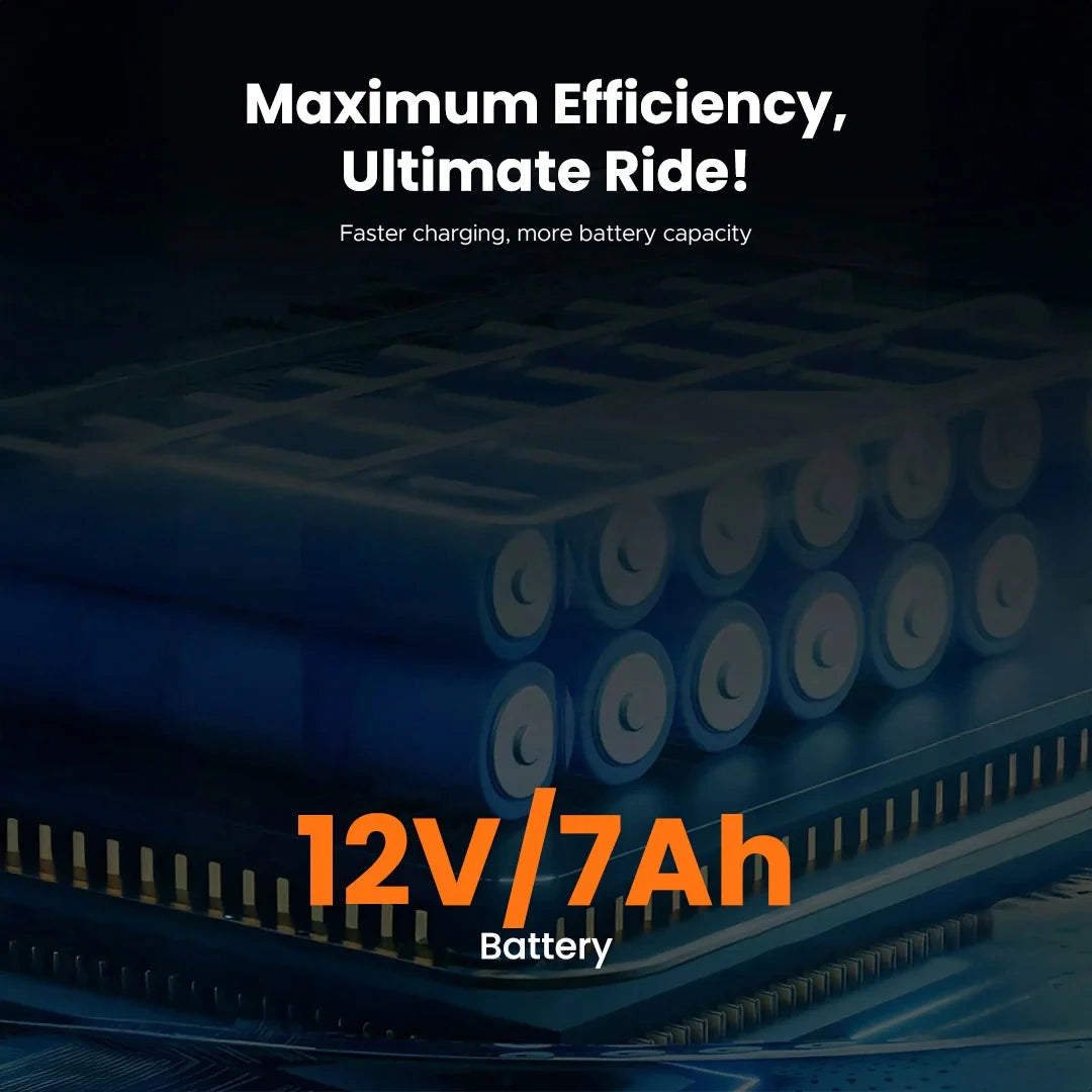 Stack of batteries with text highlighting efficiency and specifications on a dark background