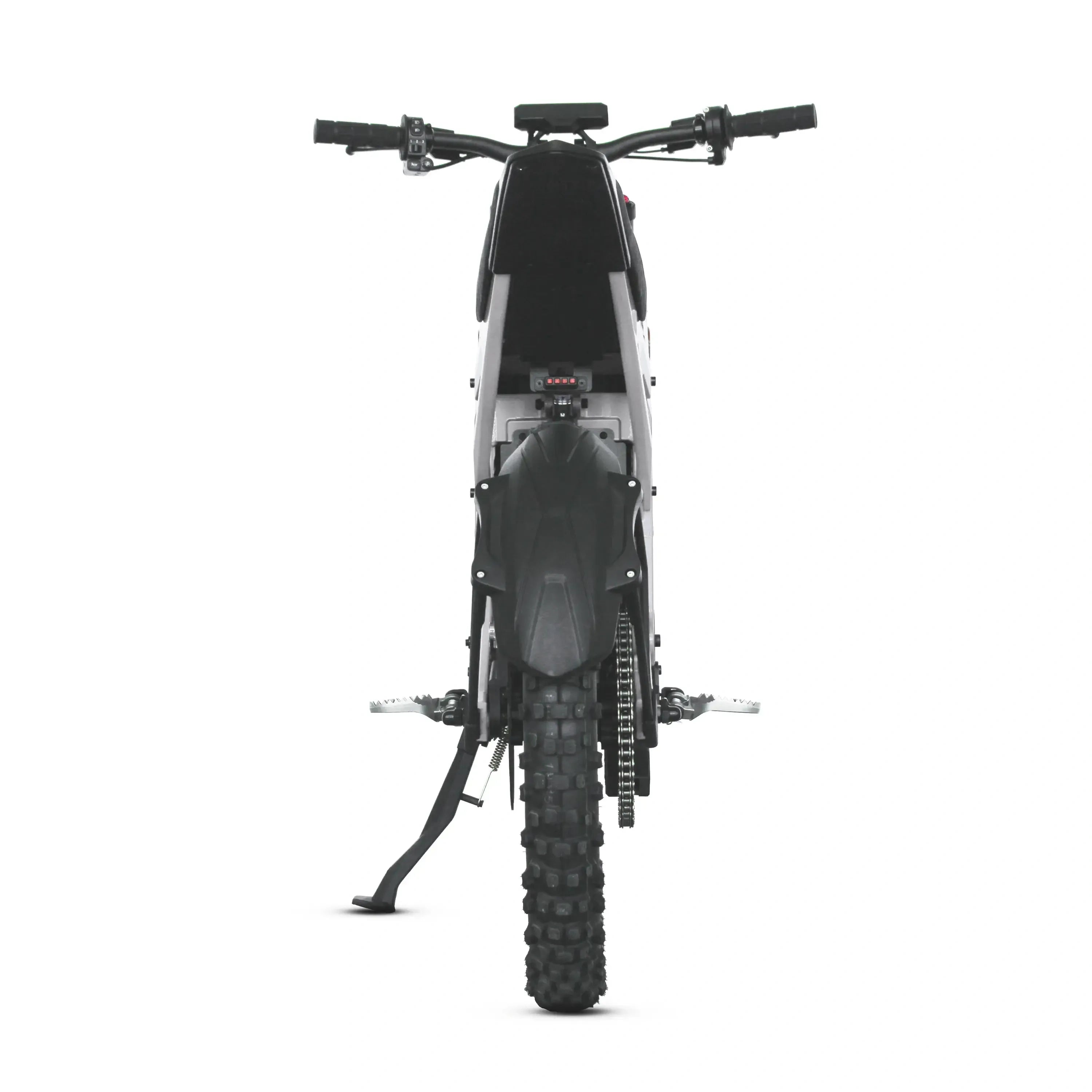 Side view of a dirt bike on a white background