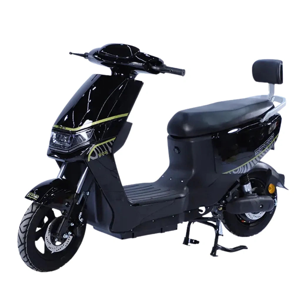 Black scooter on a white background