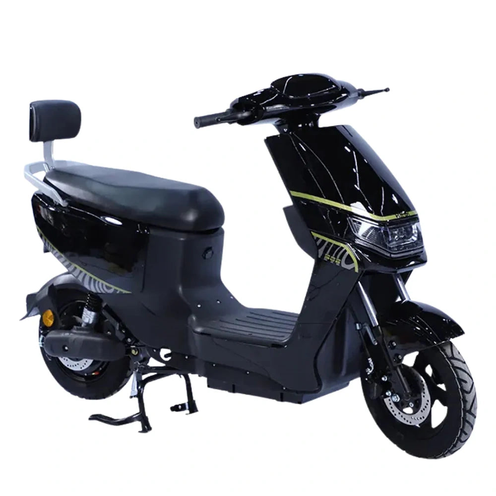 Black scooter on a white background