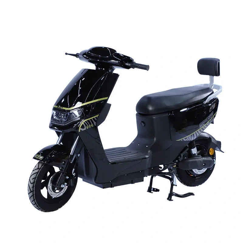 Black scooter on a white background