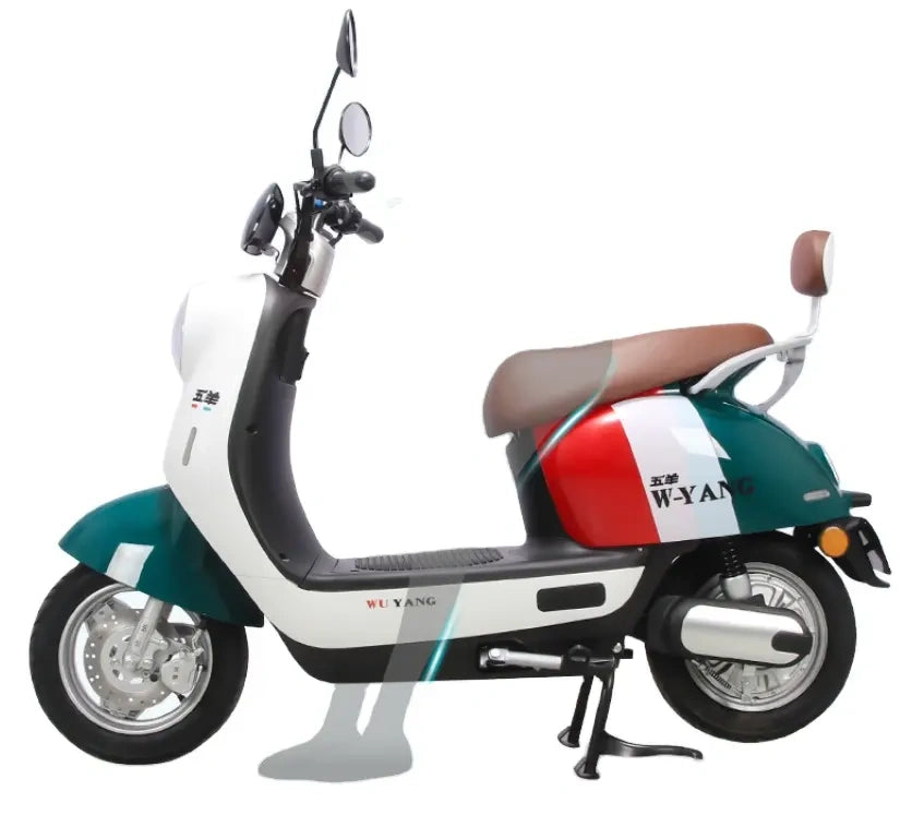 Electric scooter with Italian flag design on a white background