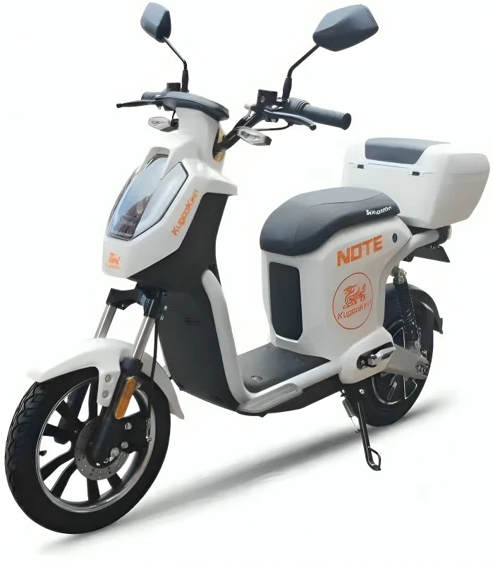 Electric scooter with 'NOTE' branding on a white background