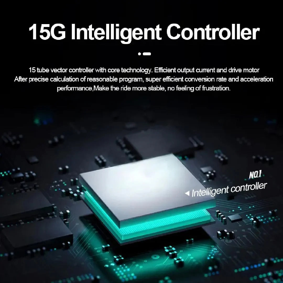 15G Intelligent Controller on a circuit board with text about its features.