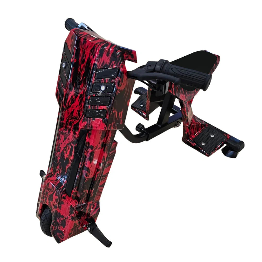 Red and black patterned chair on a white background