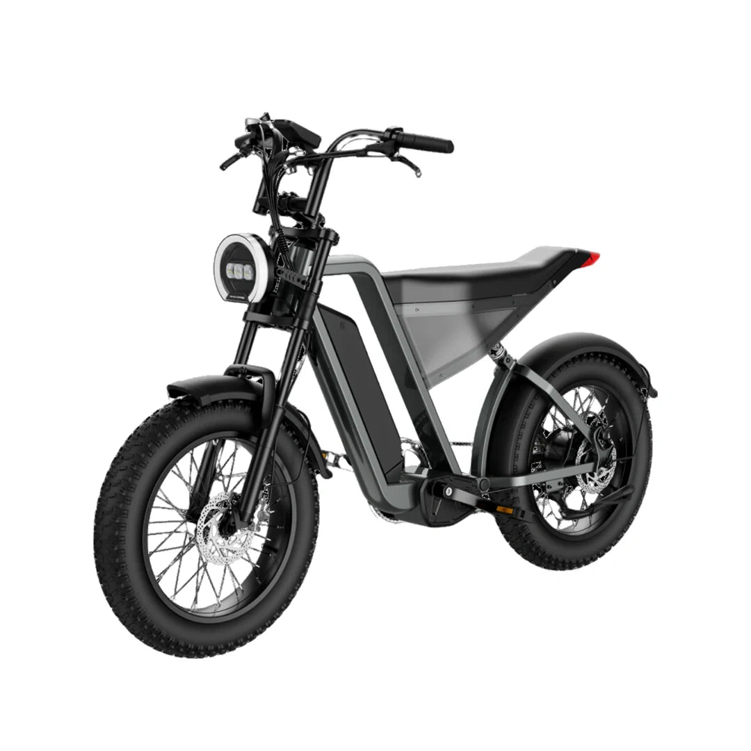 Black electric bike on a white background