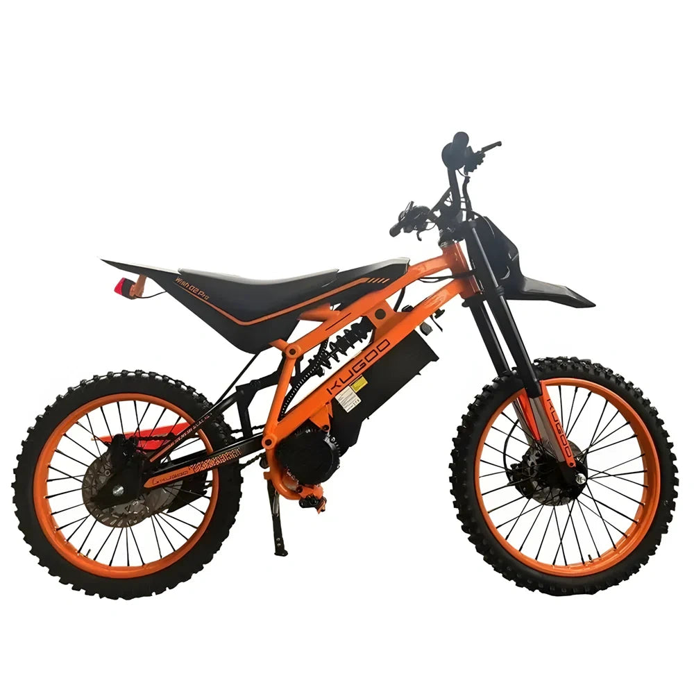 Orange and black electric bike on a white background