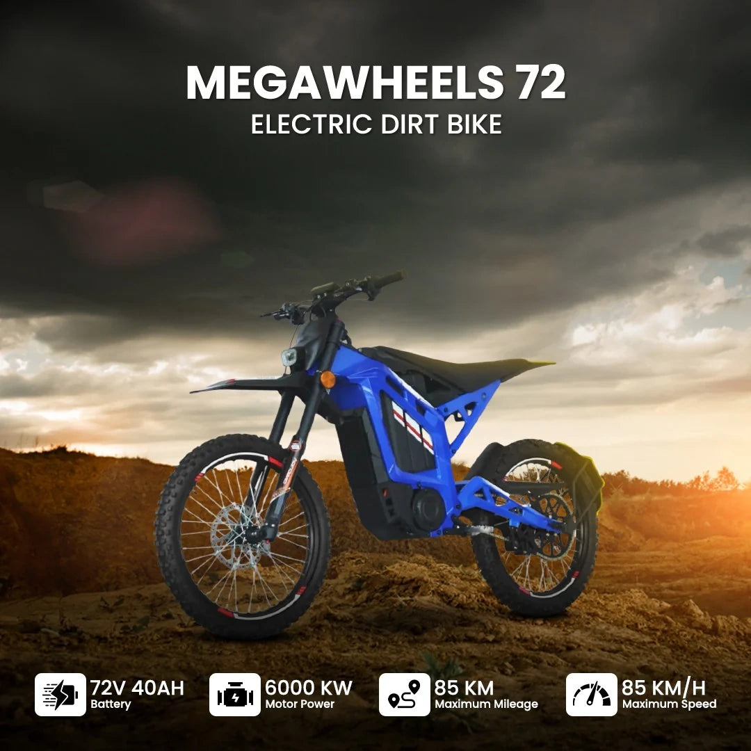 High-Performance Electric Dirt Bike with 6000W Peak Motor, 72V 40Ah Battery & 85km Range