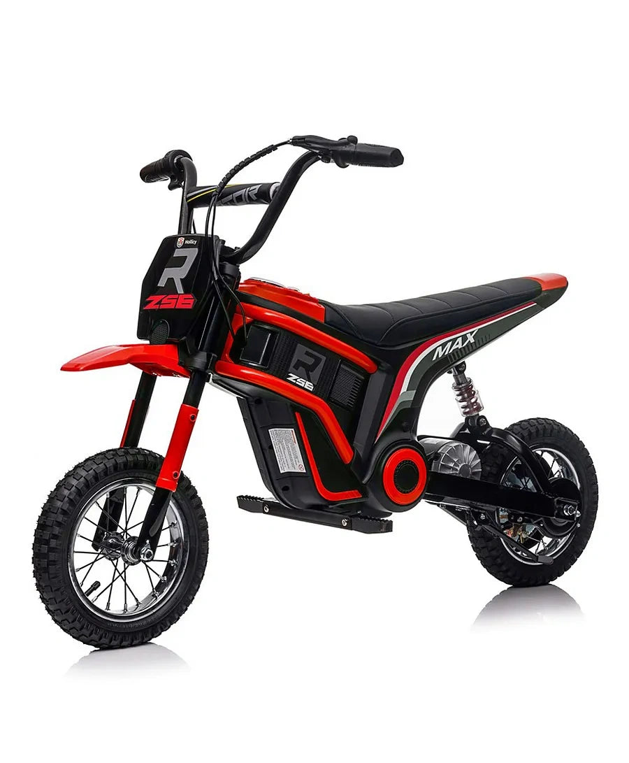Red and black electric bike on a white background