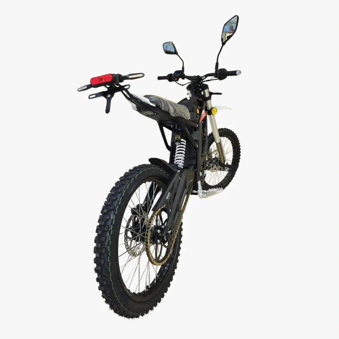 Black electric bike with fat tires on a white background