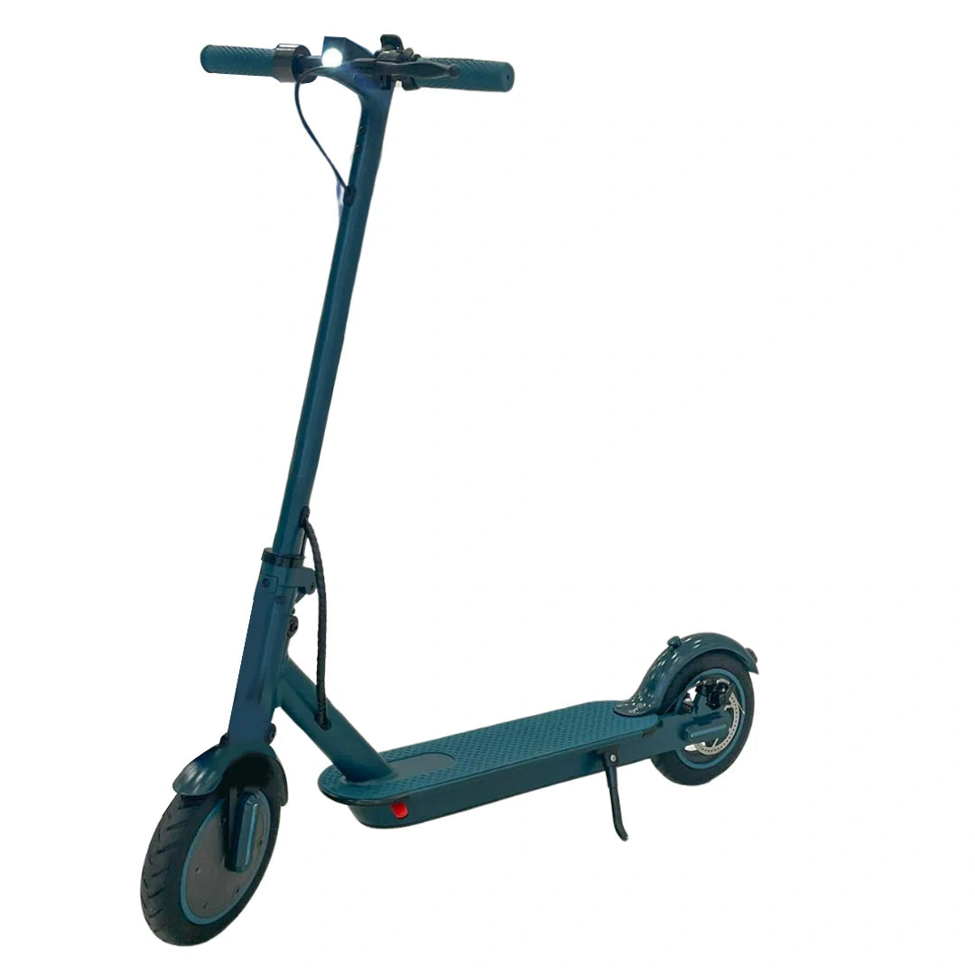 Teal electric scooter on a white background