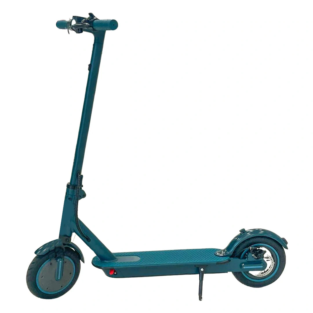 Teal electric scooter on a white background