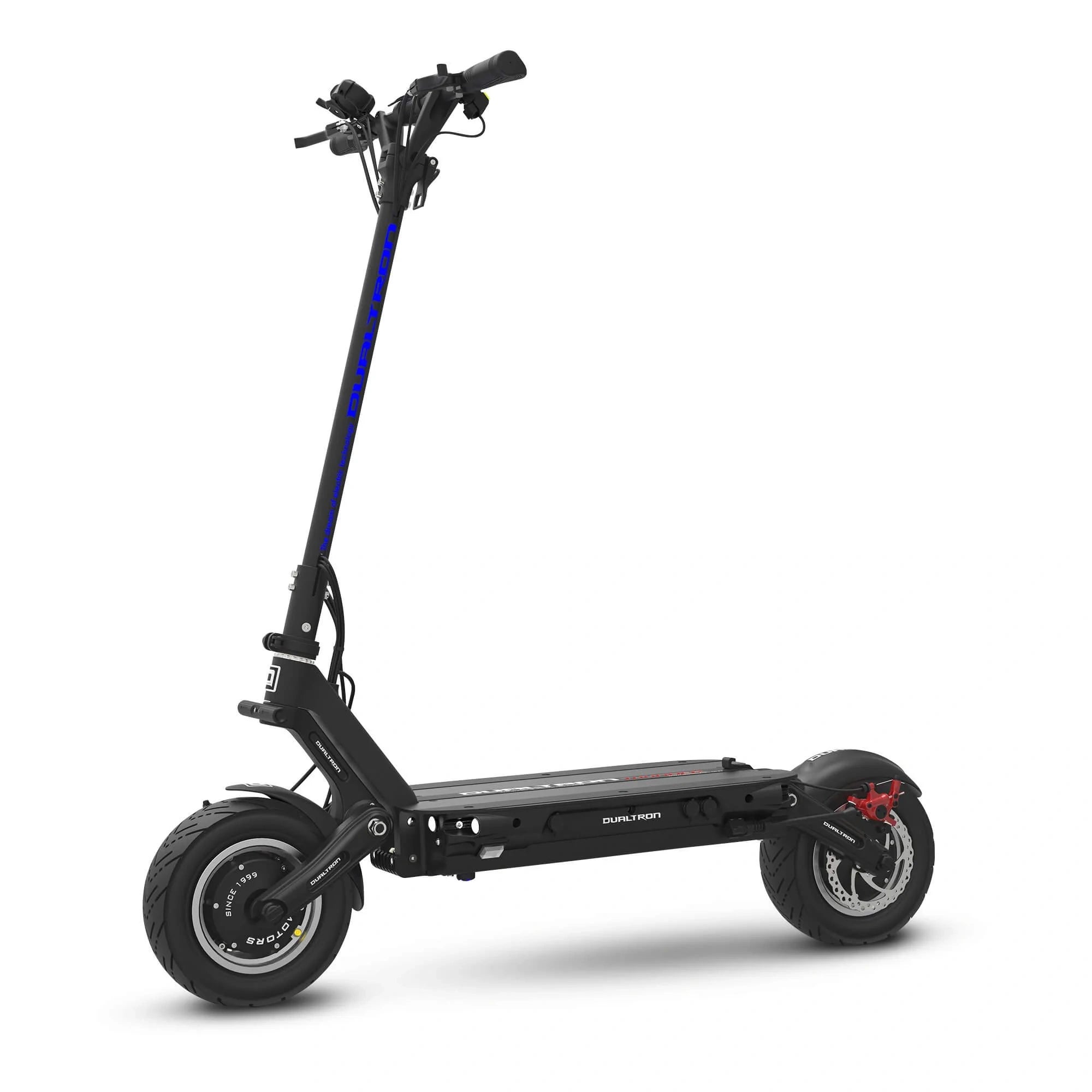 Black electric scooter on a white background