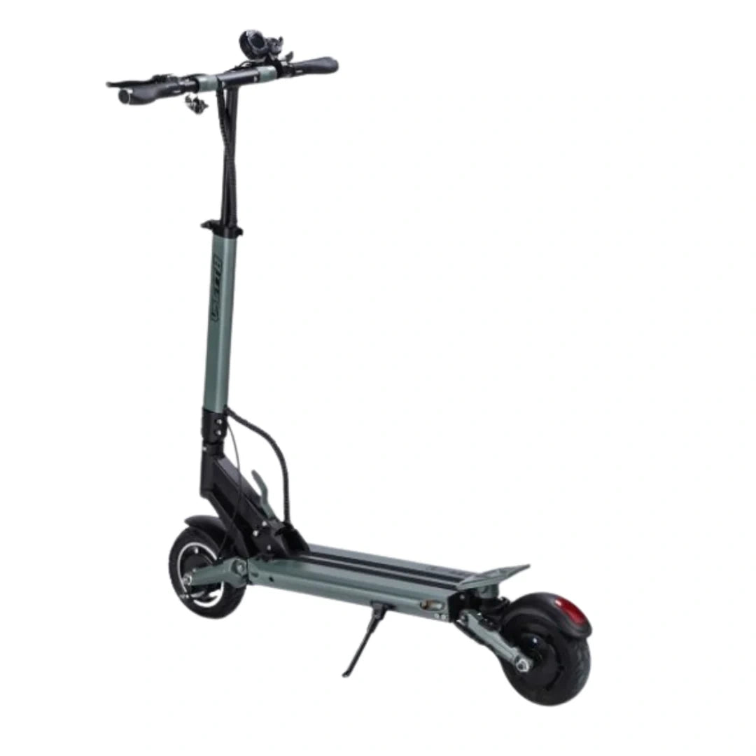 Black electric scooter on a white background