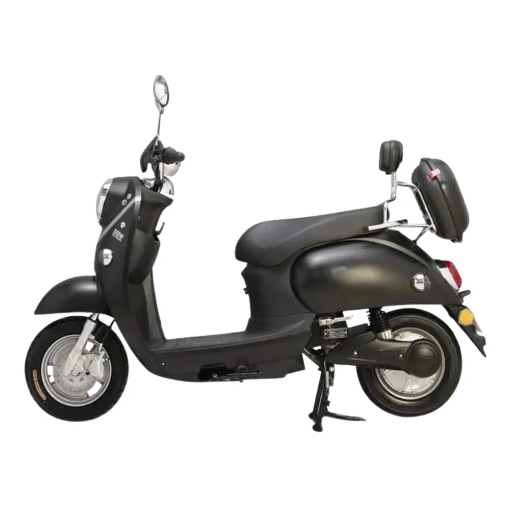 Black scooter on a white background