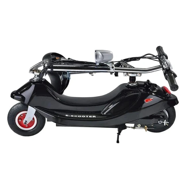 Black electric scooter on a white background