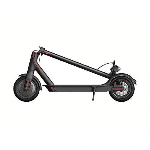 Black electric scooter on a white background