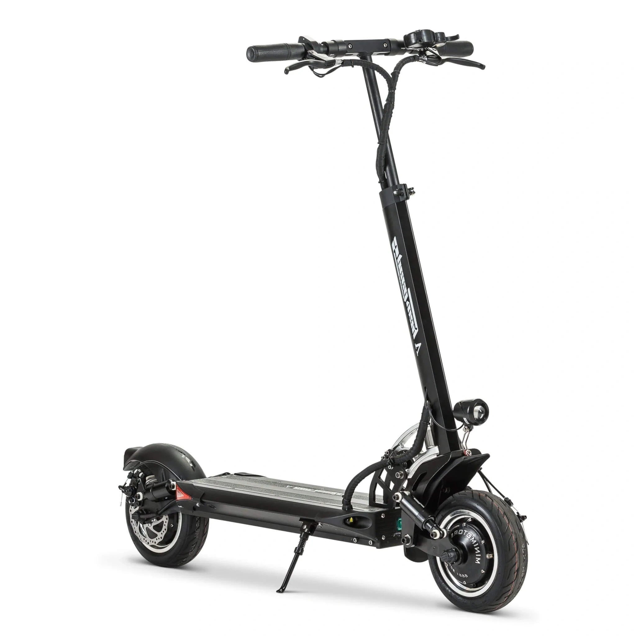 Black electric scooter on a white background